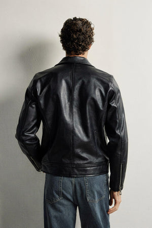 Veste Cuir Croisée Signature — 100% Cuir Véritable