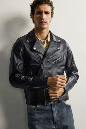 Veste Cuir Croisée Signature — 100% Cuir Véritable