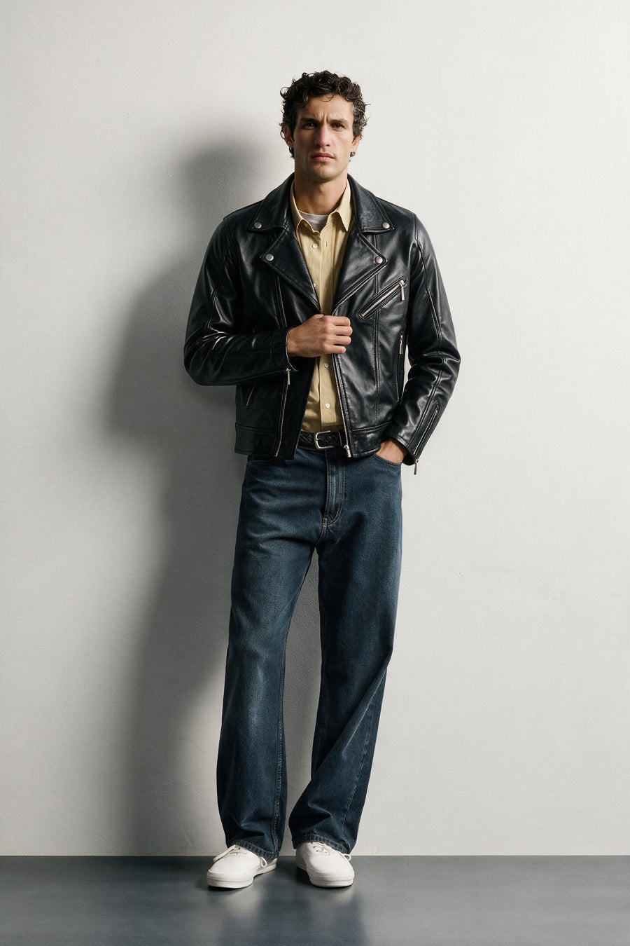 Veste Cuir Croisée Signature — 100% Cuir Véritable