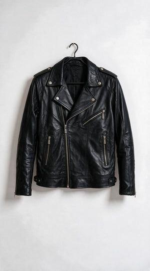 Veste Cuir Croisée Signature — 100% Cuir Véritable